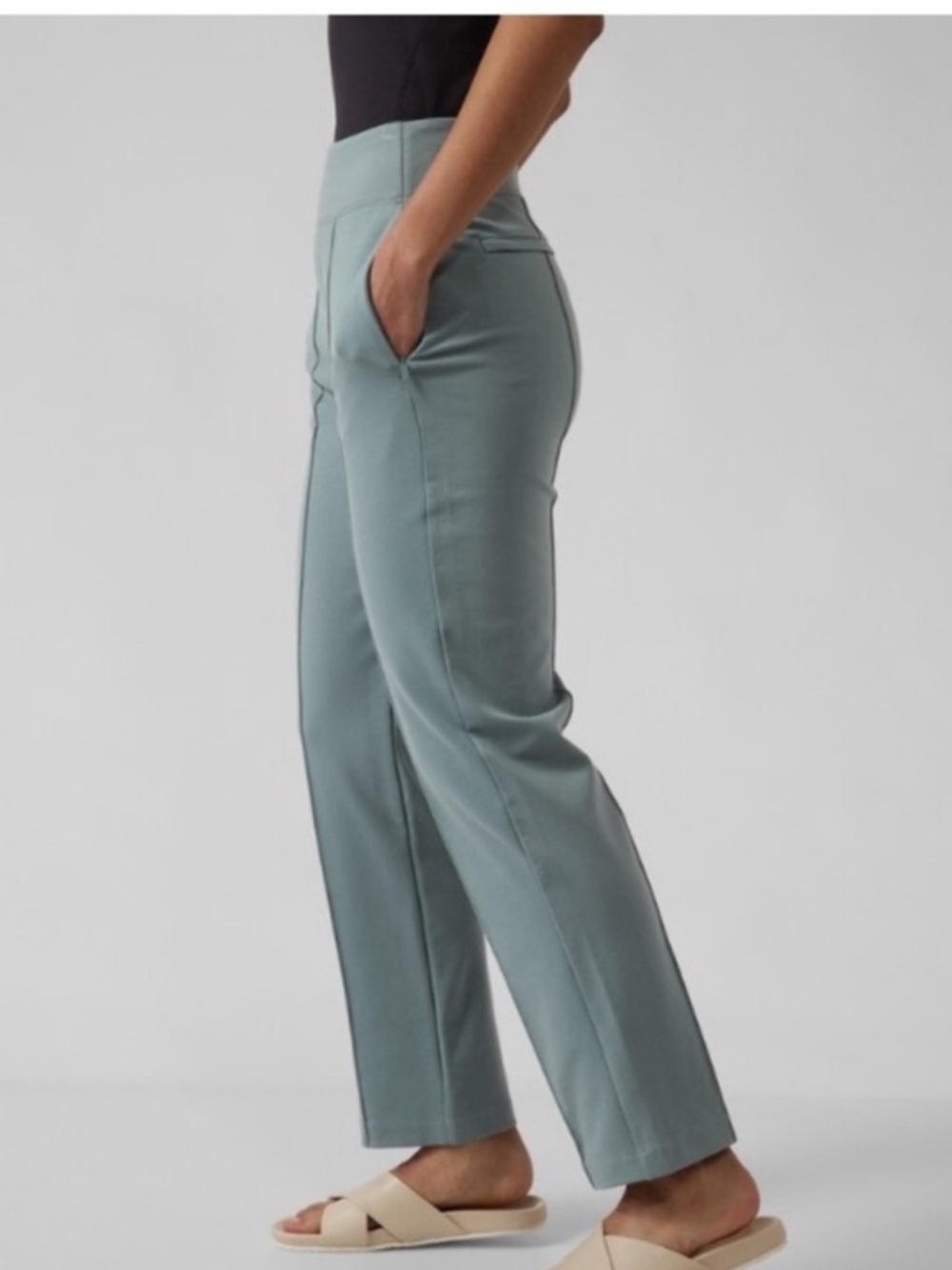 Athleta Women's Stretch Eastbound Straight Pants Sage Green Size 8 - Picture 2 of 8